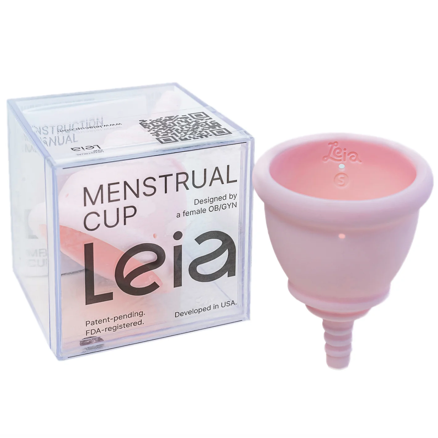 OB/GYN Designed LEIA Menstrual Cup — Clear Package